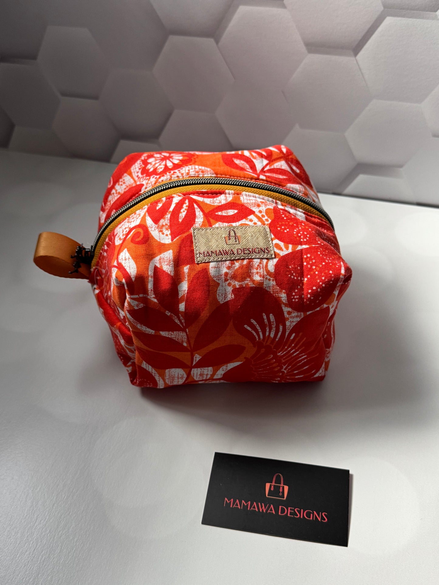 ORANGE LEAF MAKEUP BAG