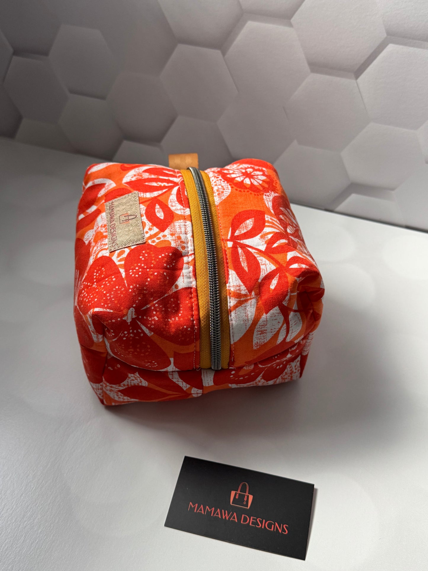 ORANGE LEAF MAKEUP BAG
