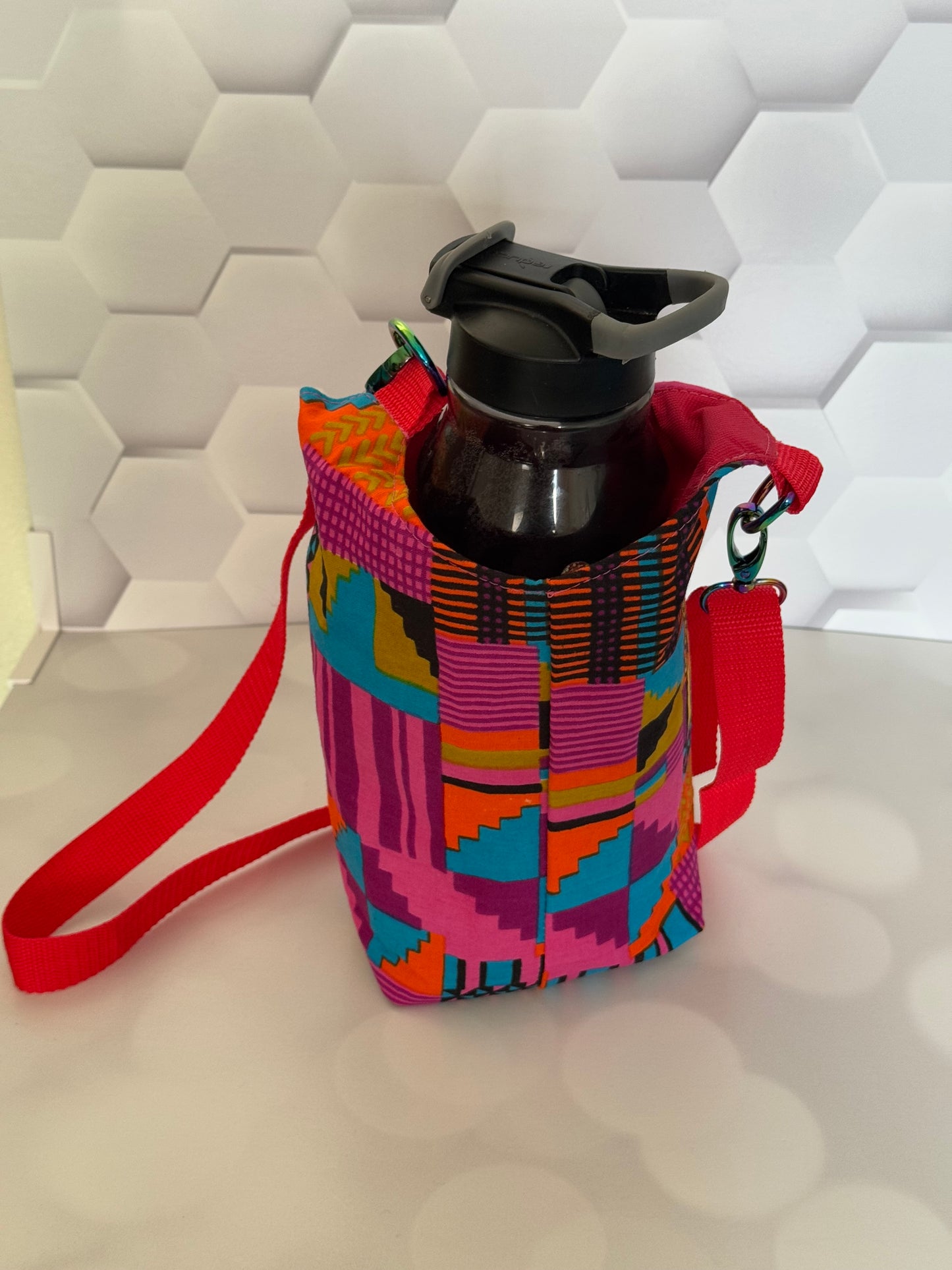 H20 TO GO /WATER BOTTLE HOLDER,WATER CUP,CROSSBODY PINK KENTH
