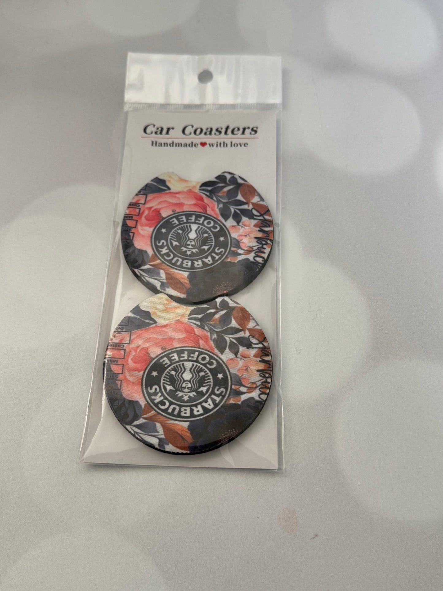BROWN ROSE CAR COASTER