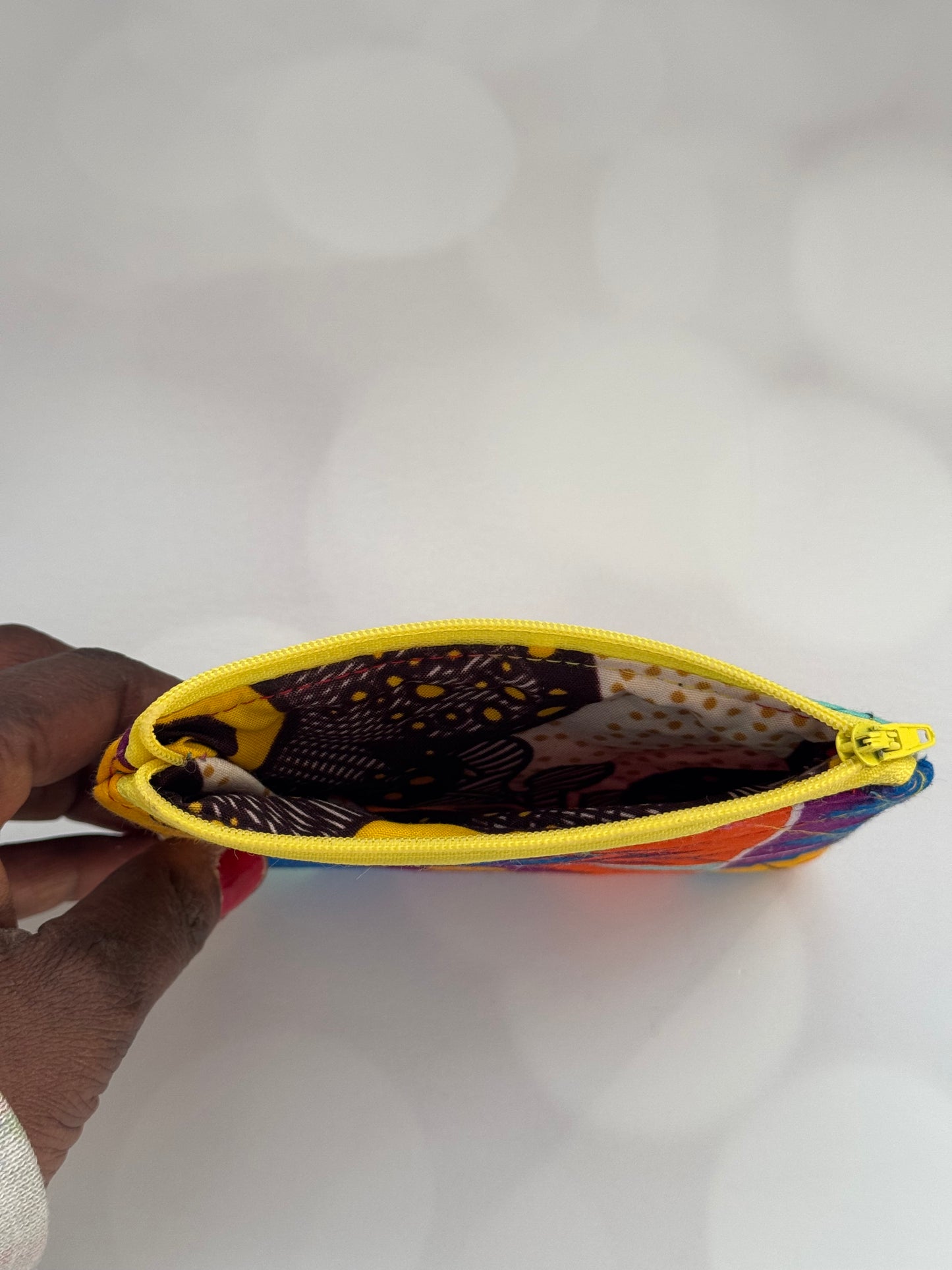 QUILTED AFRICAN KENTEH PRINT COIN/CHANGE POUCH