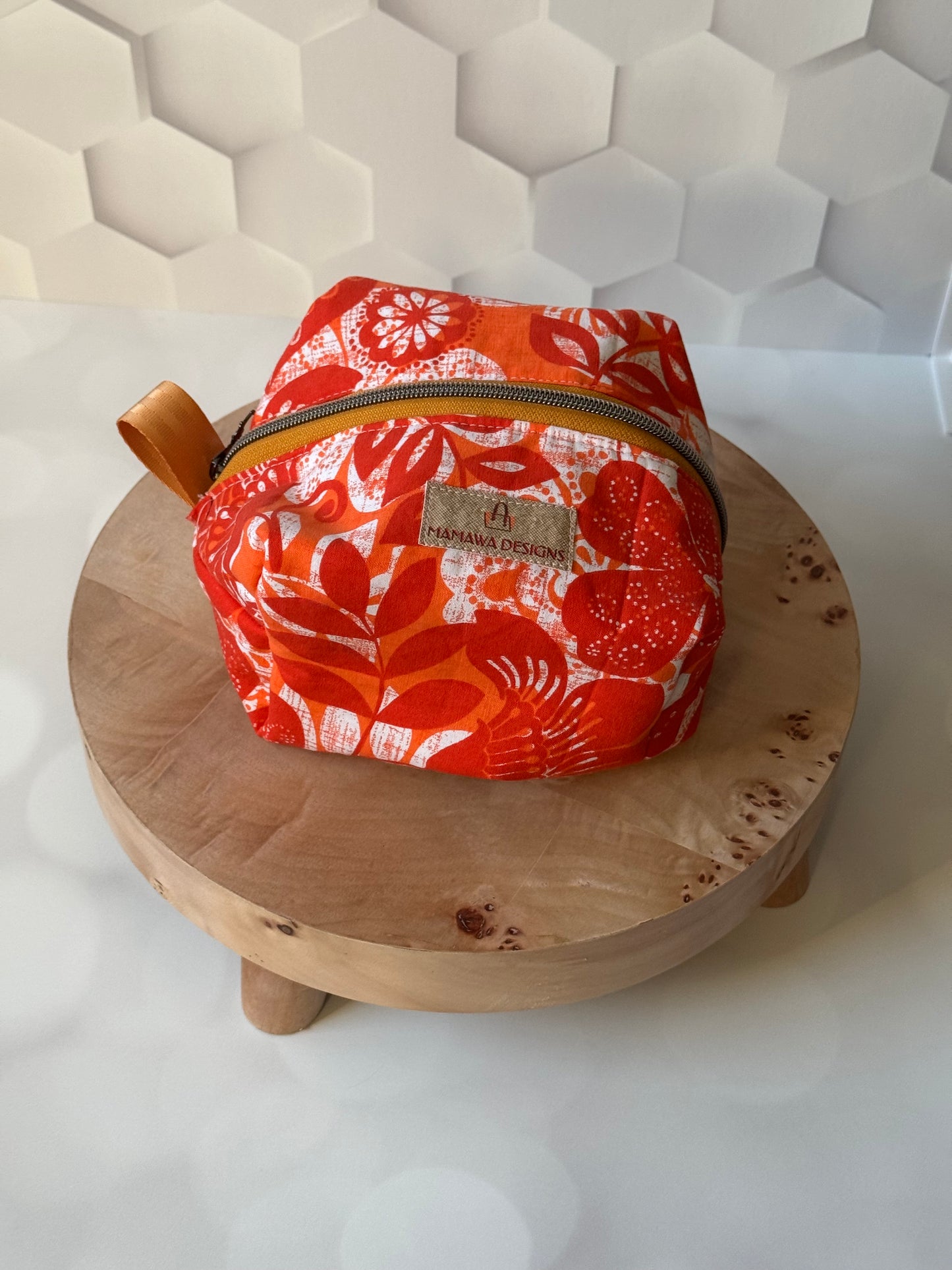 ORANGE LEAF MAKEUP BAG