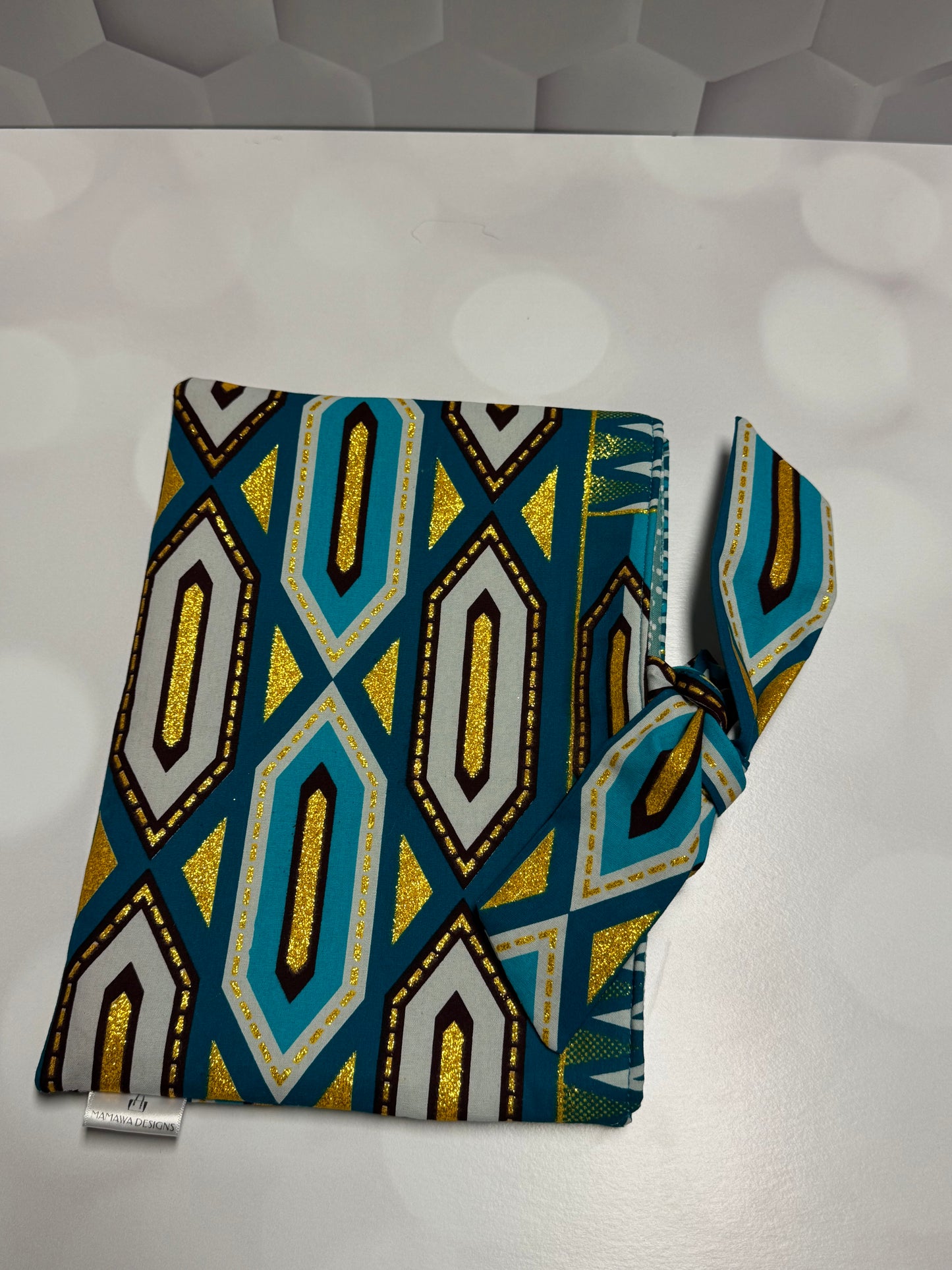 SHINNY TEAL BOW BOOKSLEEVE