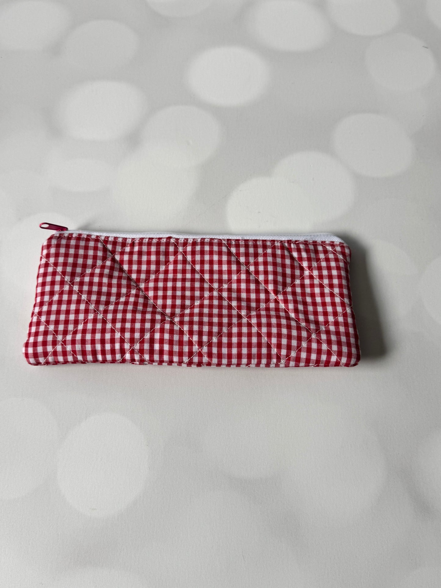Red Gingham Pencil Case