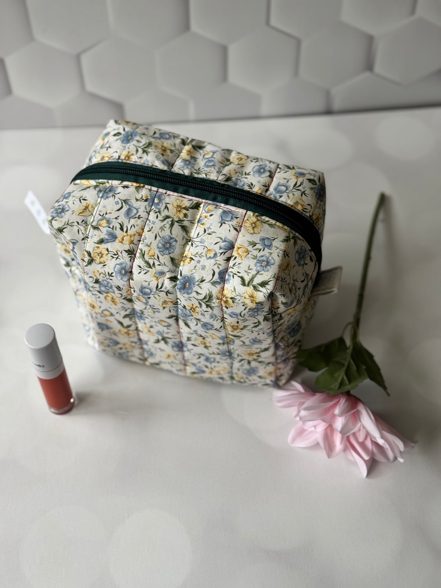 The Yellow Floral Makeup Bag