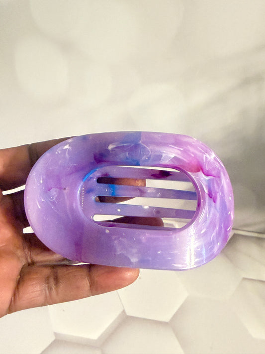 Lavender Dreams Resin Hair Clip Flat