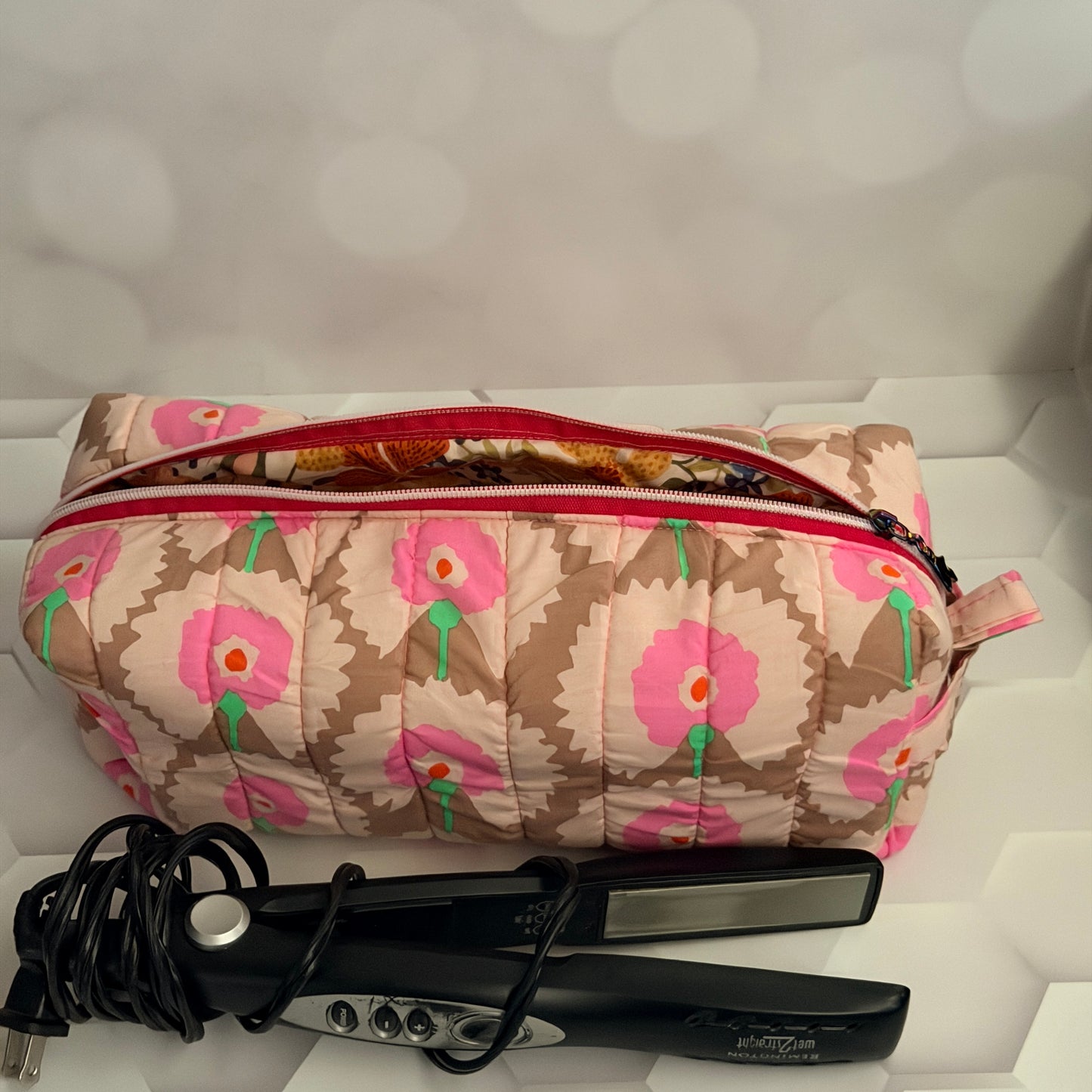 Pink Rose Hair Tools Bag