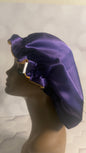 Two-Tone Satin Bonnet - Deep Purple & Gold
