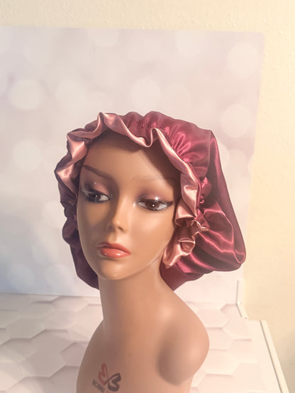 Satin Bonnet - Mauve/Dusty Rose