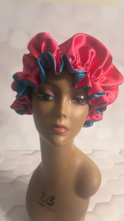 Teal / Hot Pink Bonnet