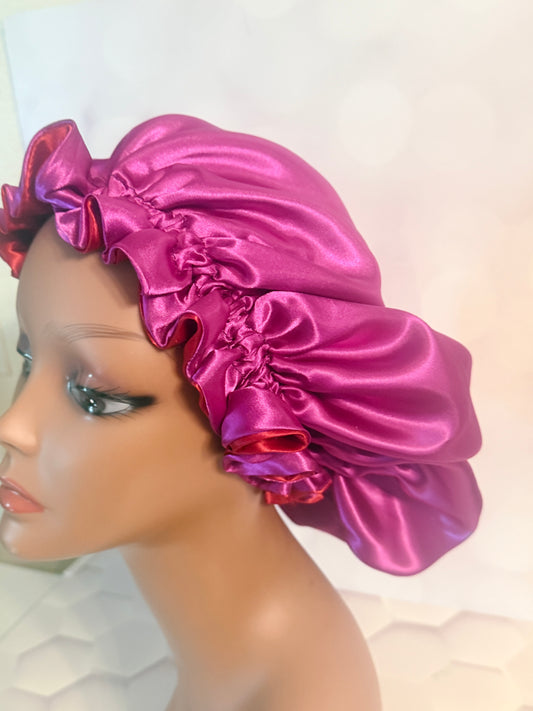 Satin Bonnet - Magenta Pink