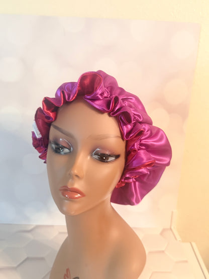 Satin Bonnet - Magenta Pink