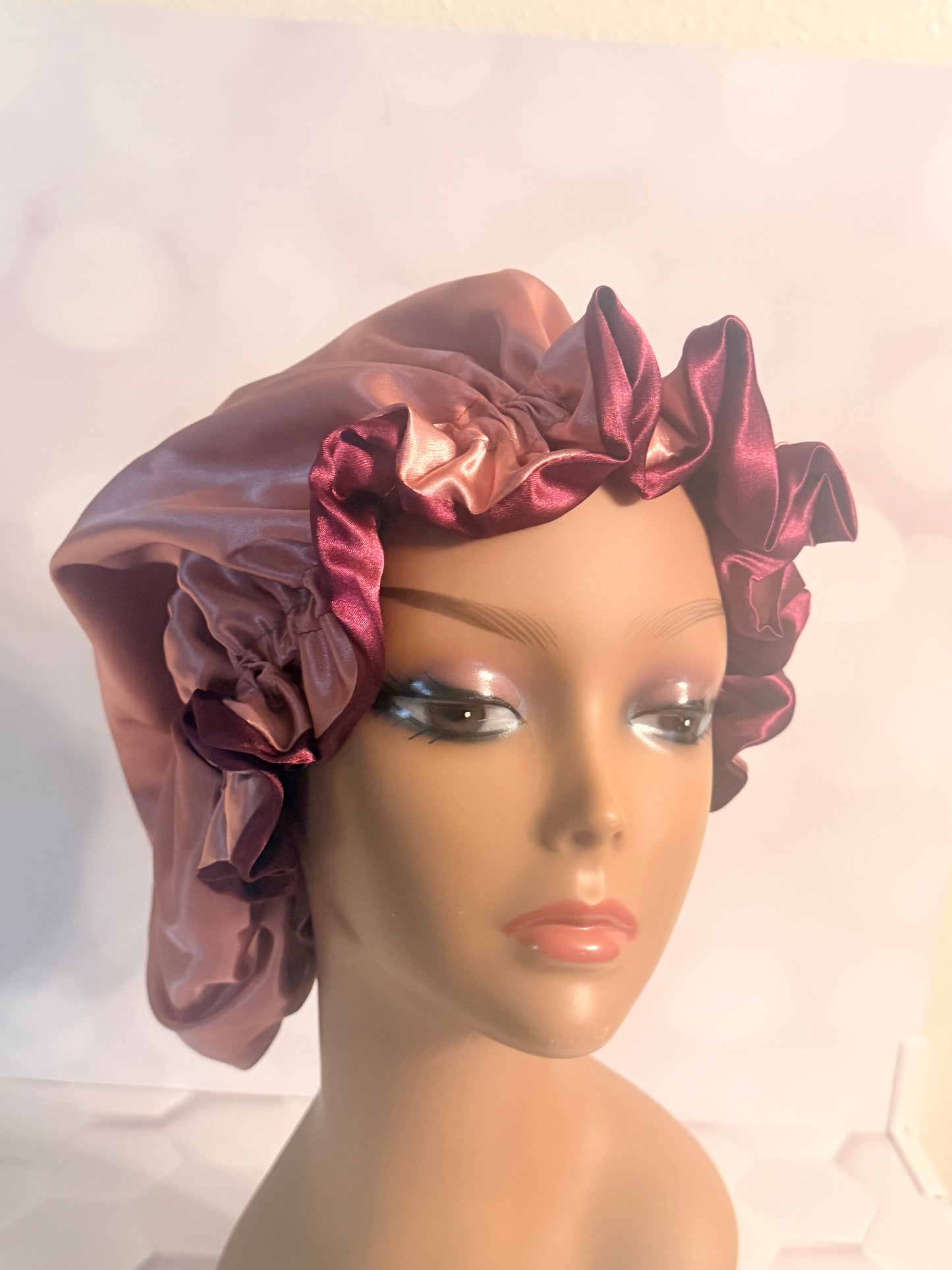 Satin Bonnet - Mauve/Dusty Rose