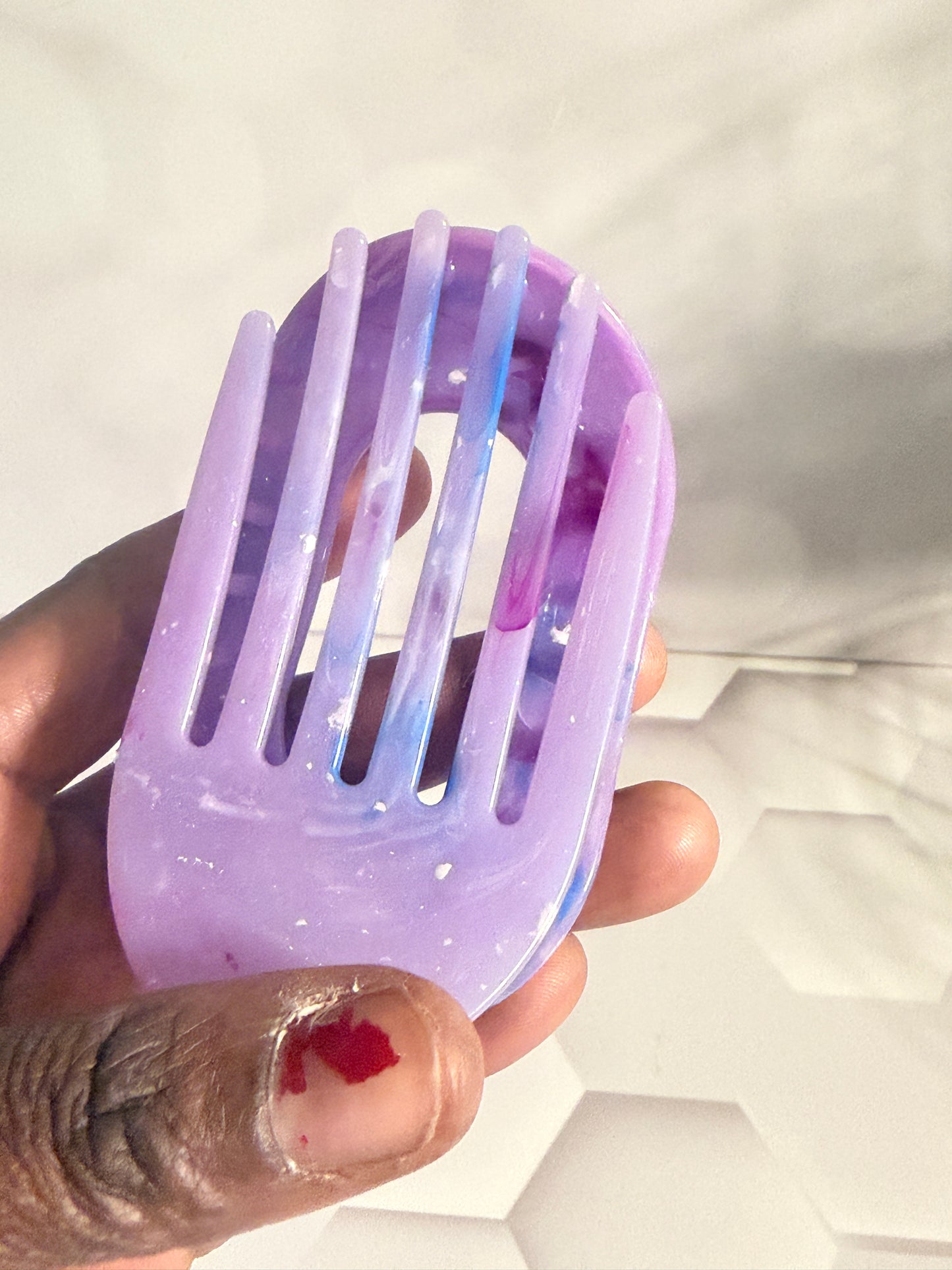 Lavender Dreams Resin Hair Clip Flat