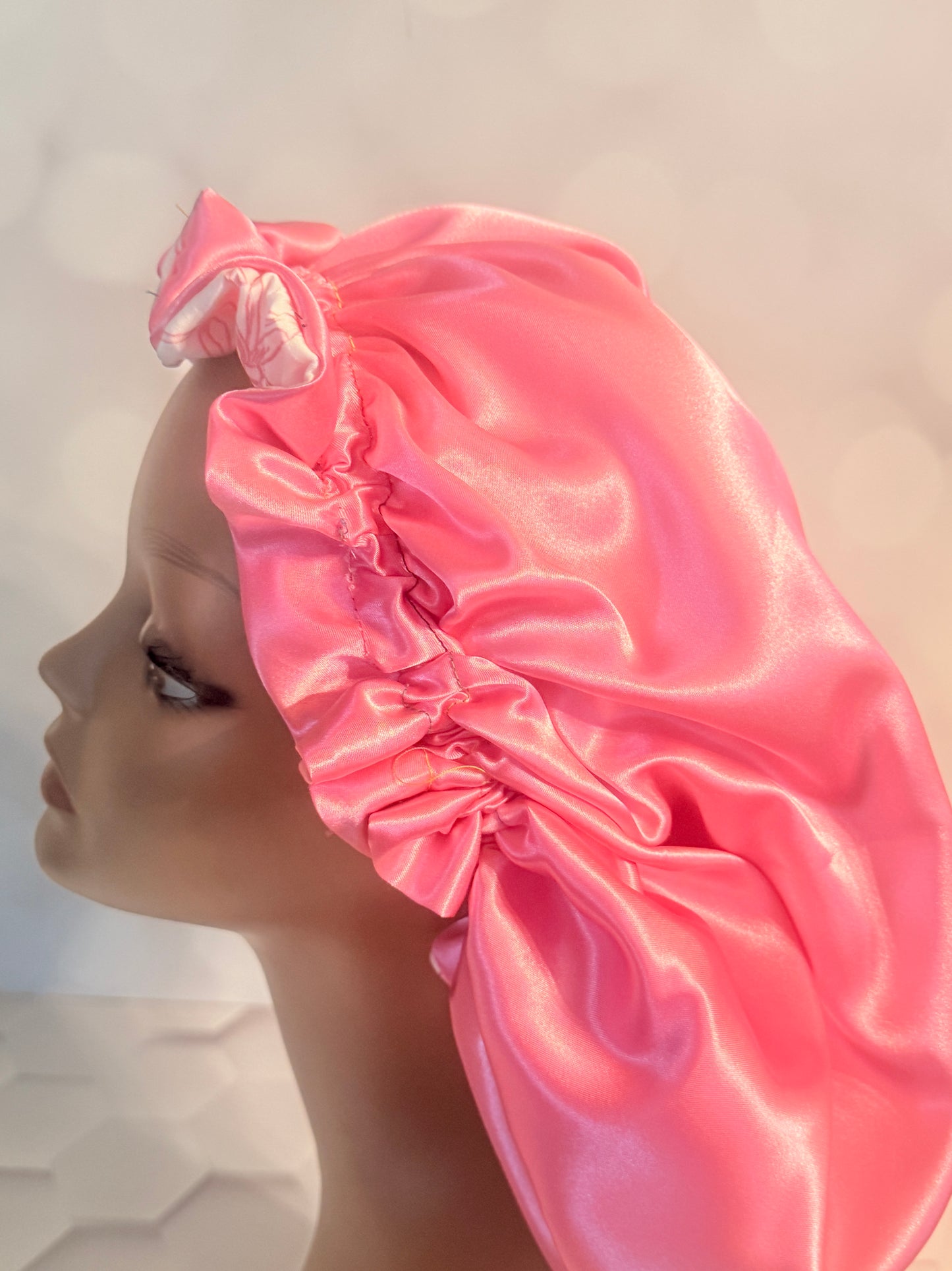 Pink Bow Satin Bonnet – Soft, Stylish & Protective