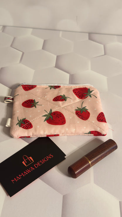 🍓 Strawberry Bliss Quilted Coin Wallet