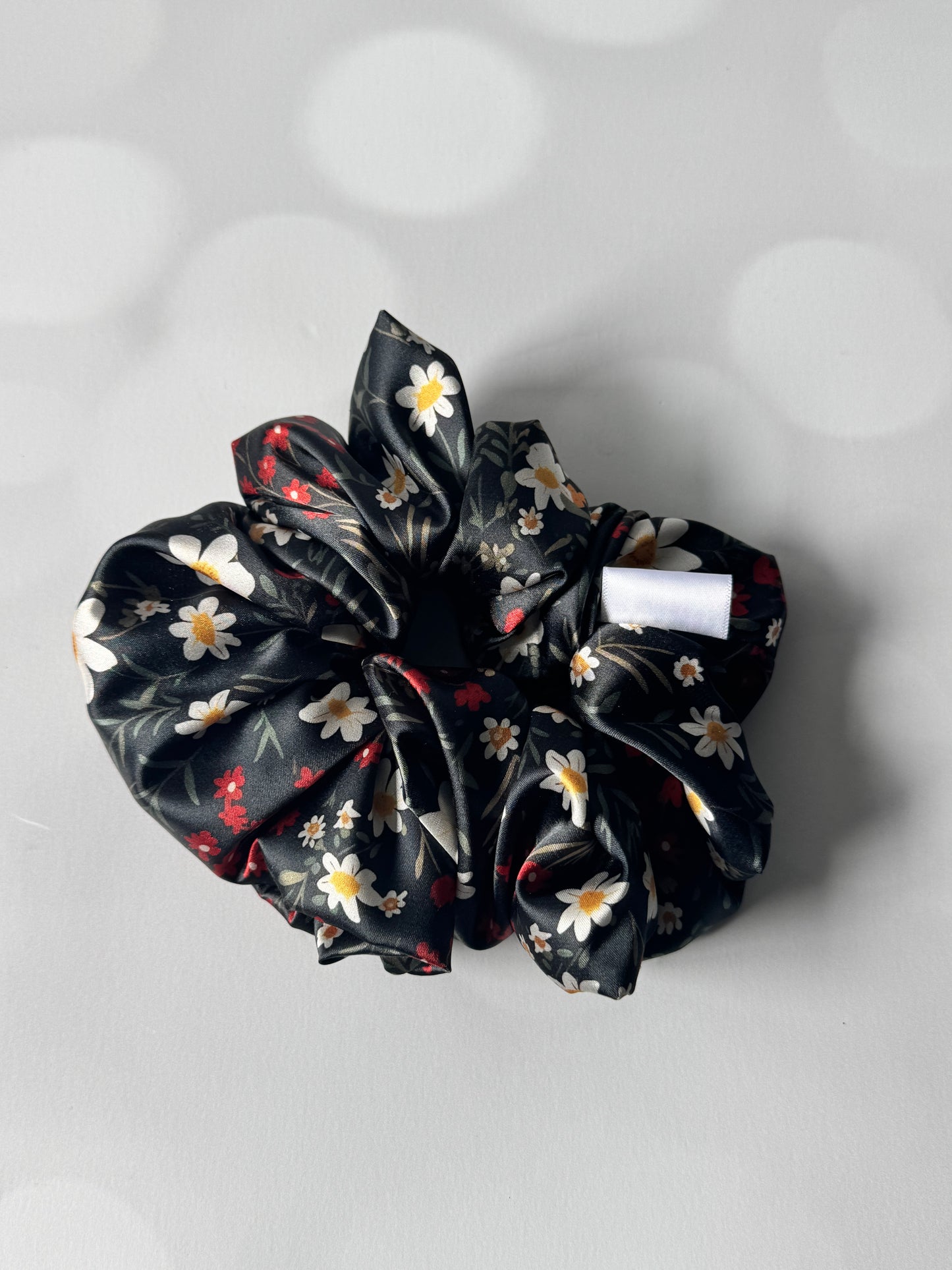 Red Flower Scrunchie