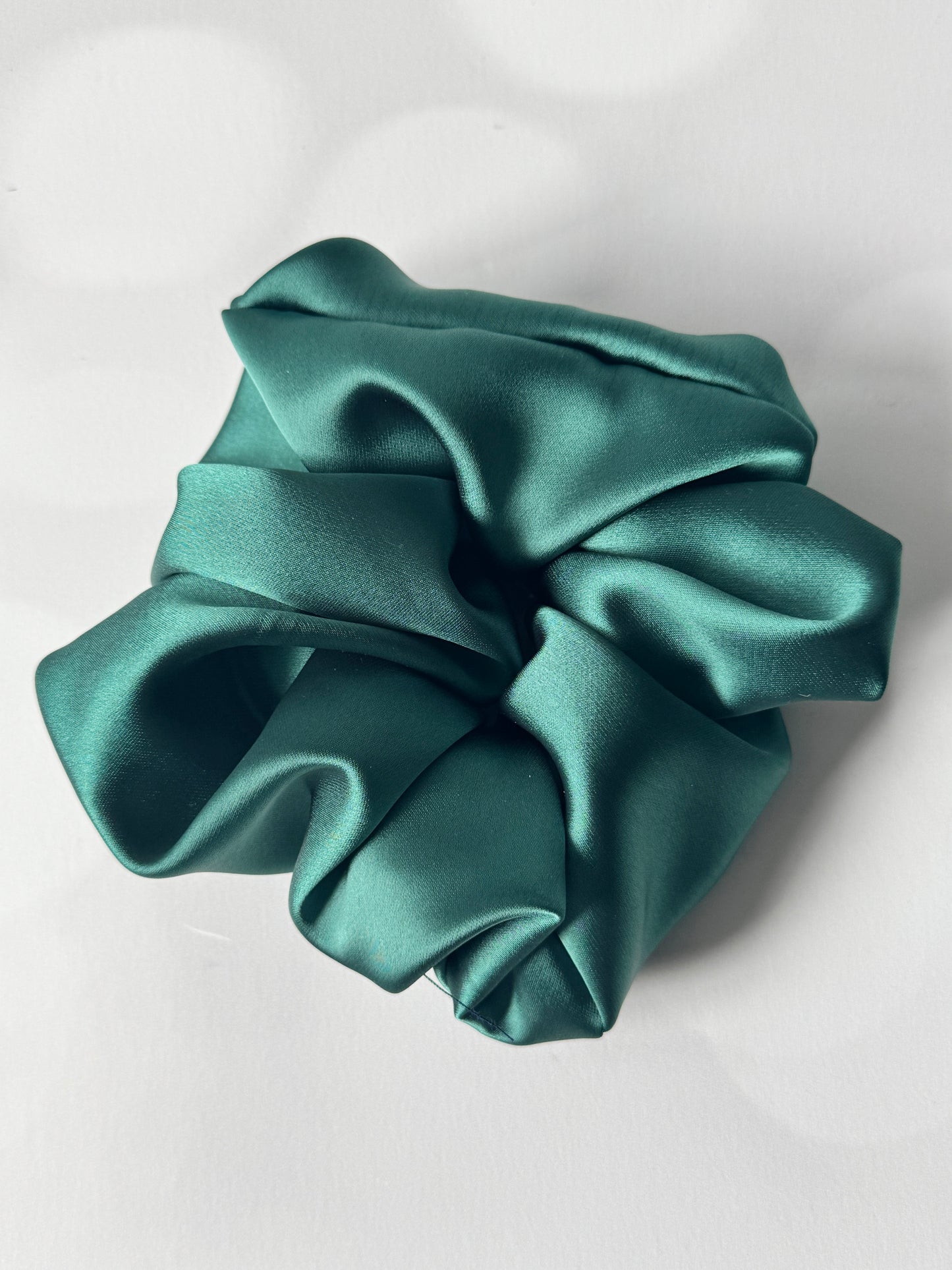 Shinny Green Silk Scrunchie