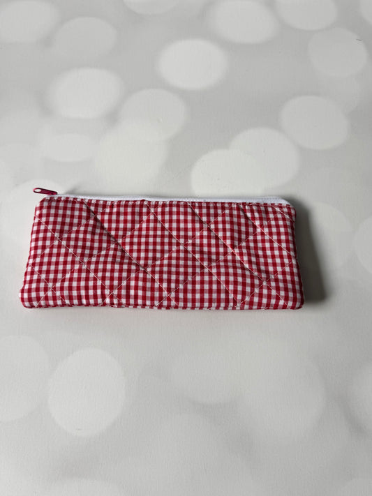 Red Gingham Pencil Case
