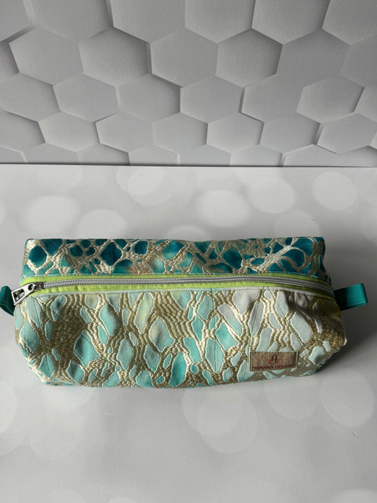 Golden teal hair tool bag