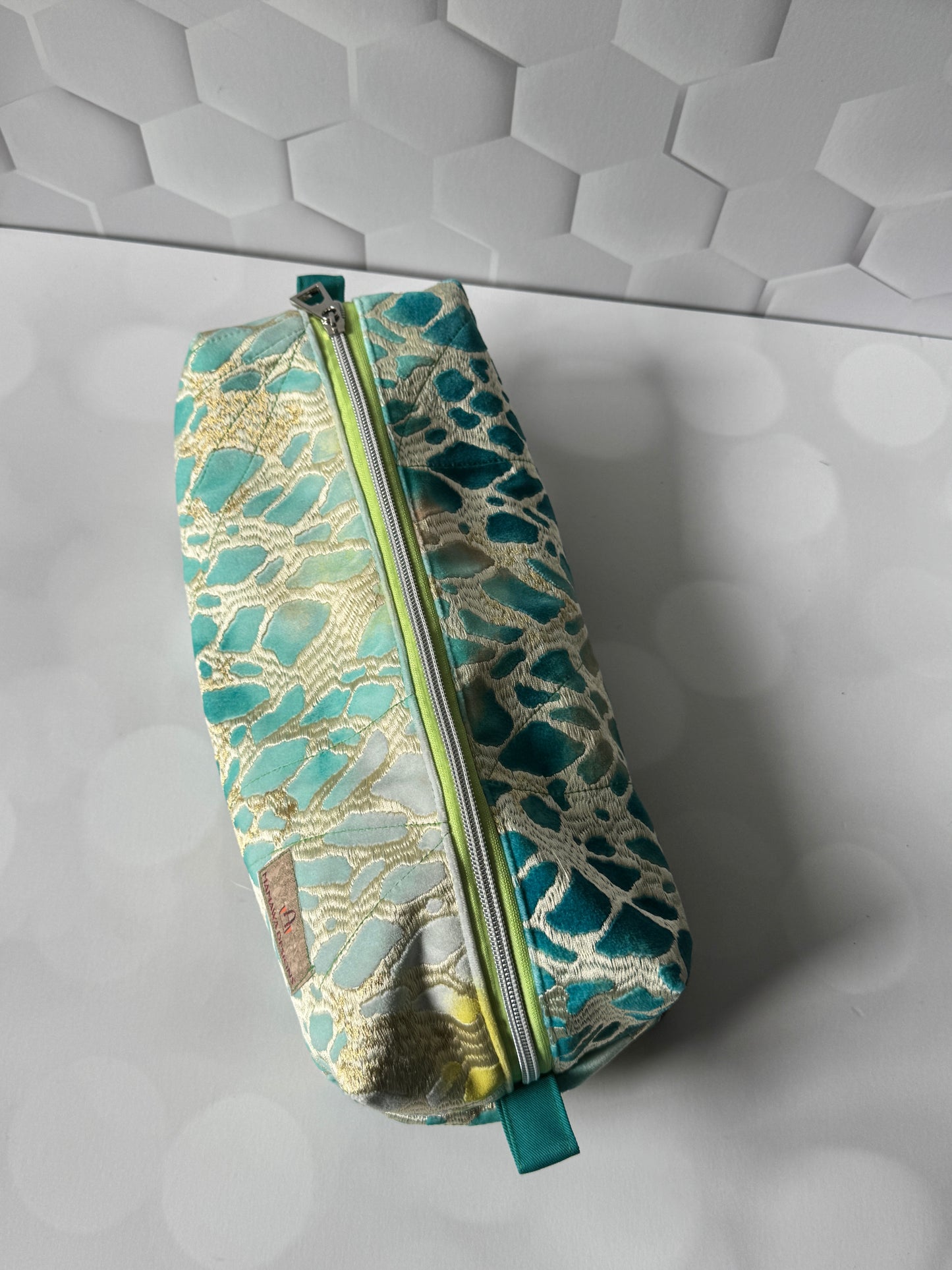 Golden teal hair tool bag