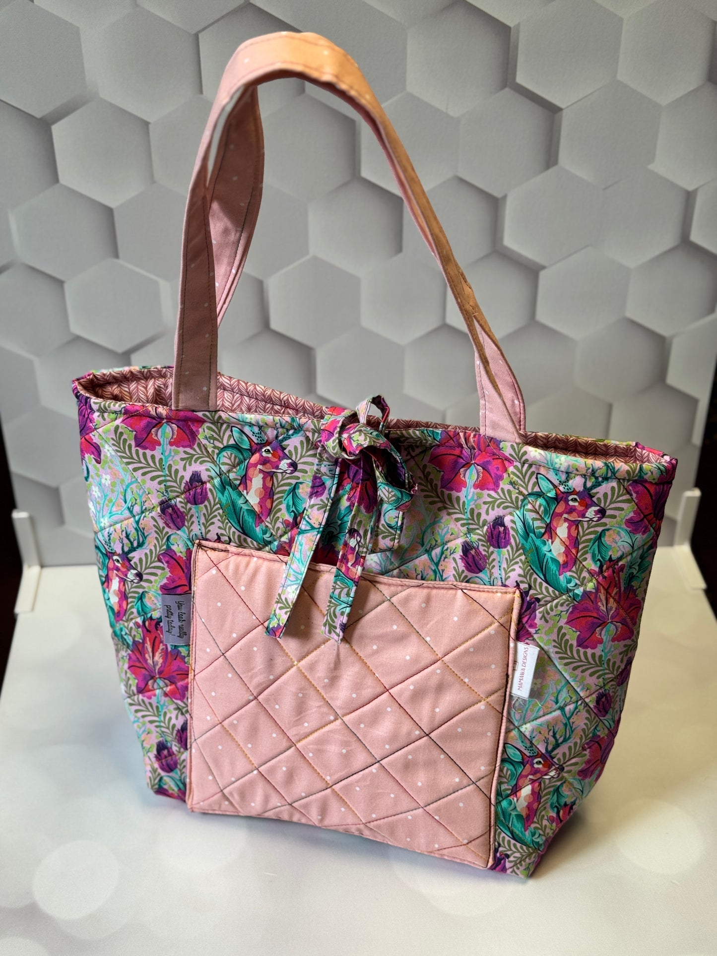 Pink Quilted Tote Bag