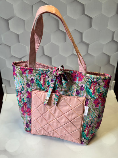 Pink Quilted Tote Bag