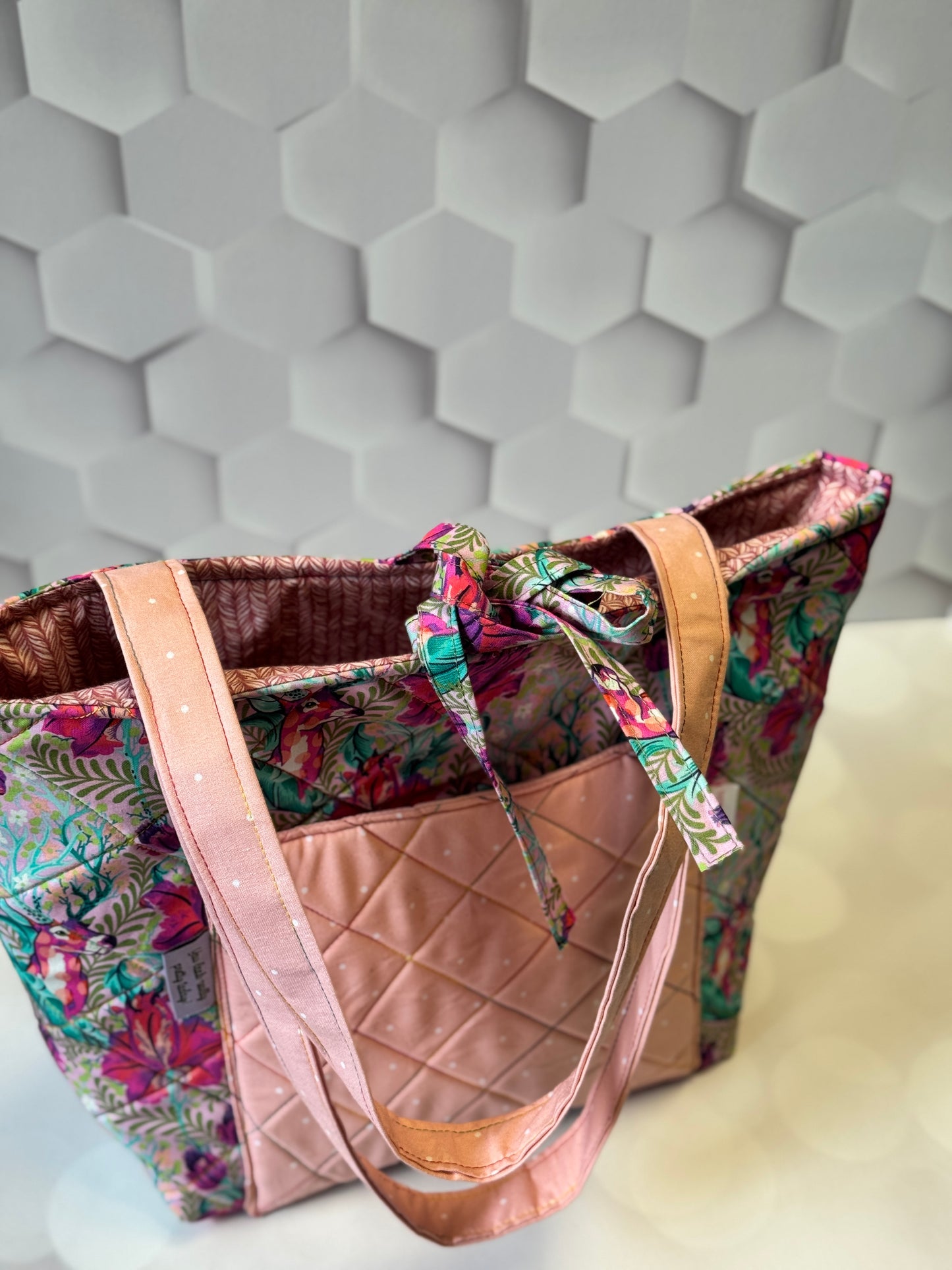 Pink Quilted Tote Bag