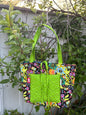 Lime Green Quilted Tote Bag