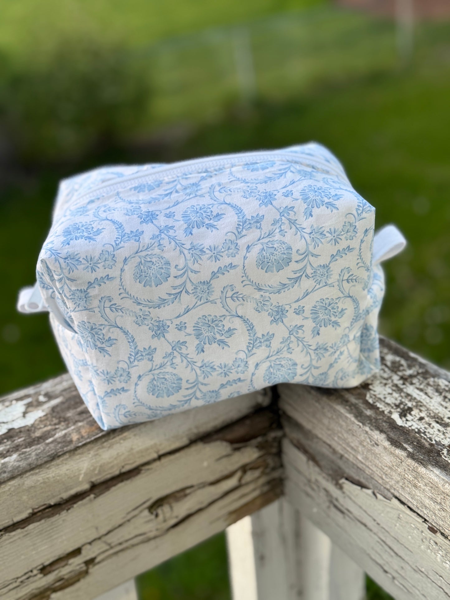 The Vintage Blue Makeup Bag