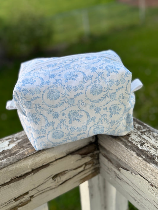 The Vintage Blue Makeup Bag