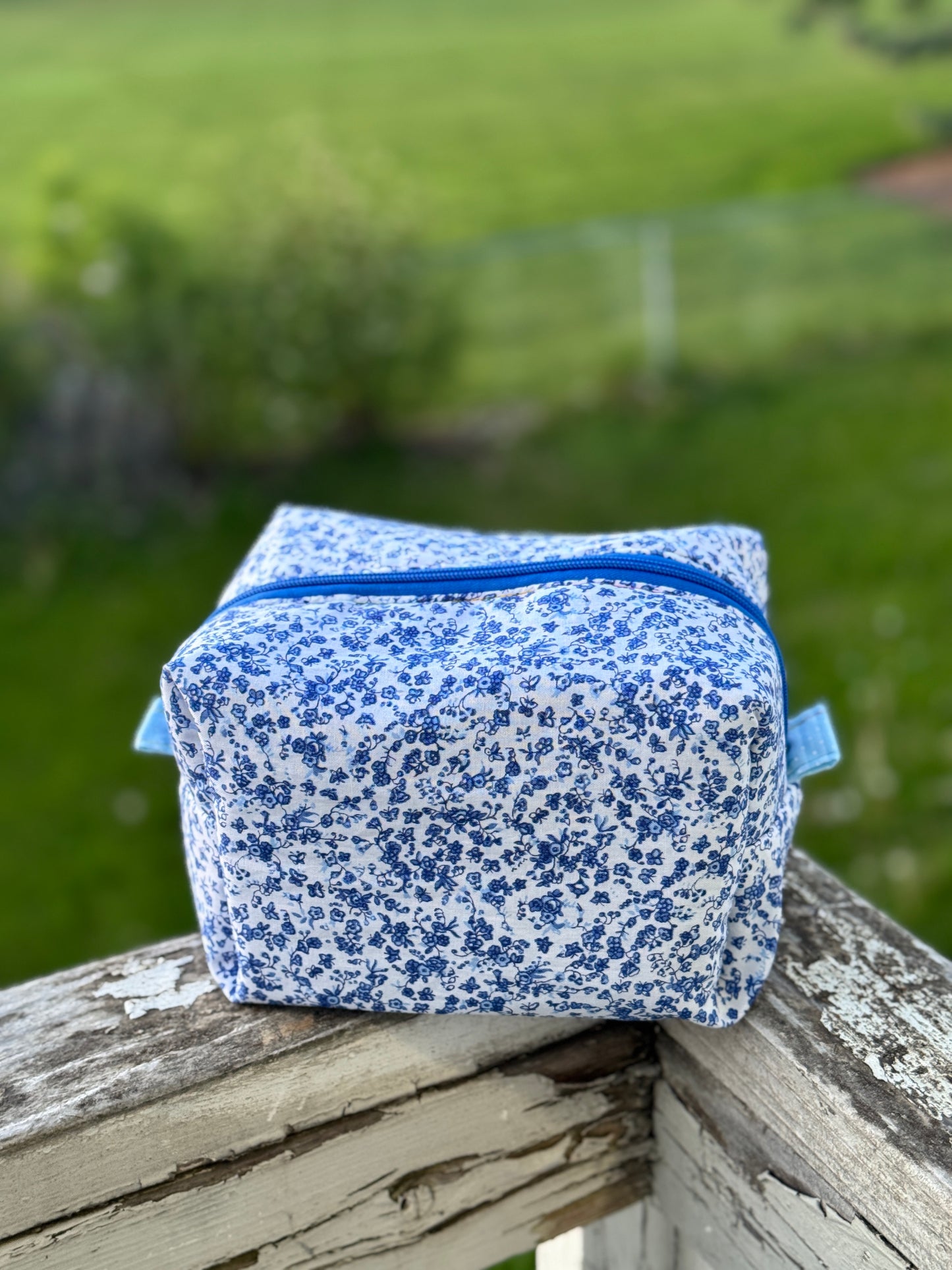 The Blue Floral Makeup Bag