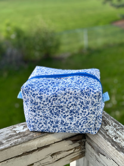 The Blue Floral Makeup Bag