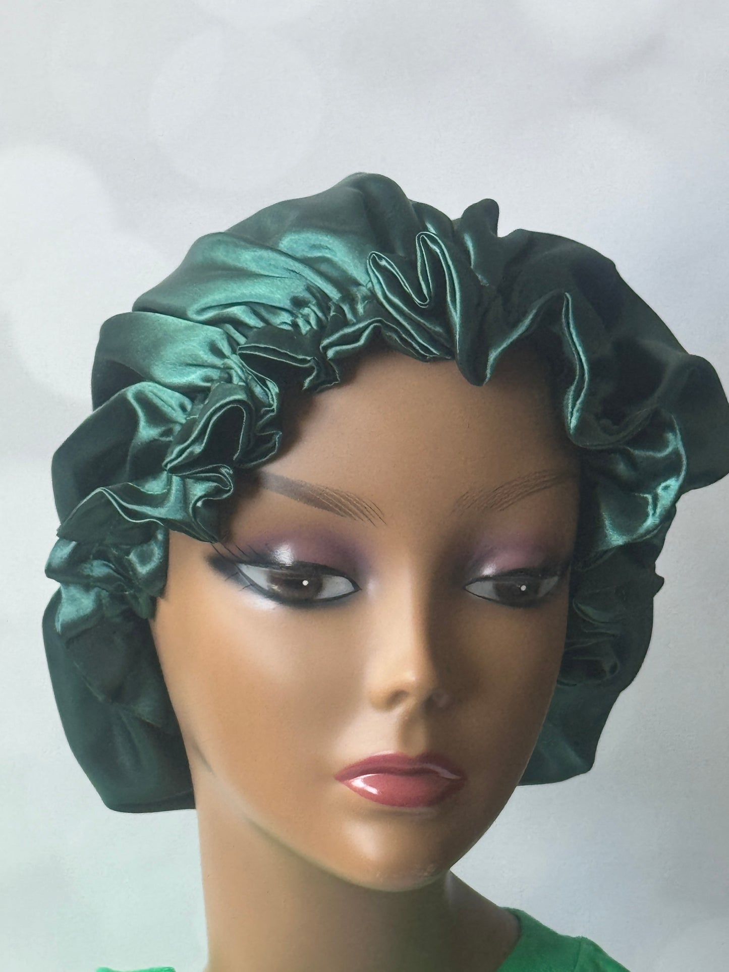 All Green Satin Bonnet -Regular