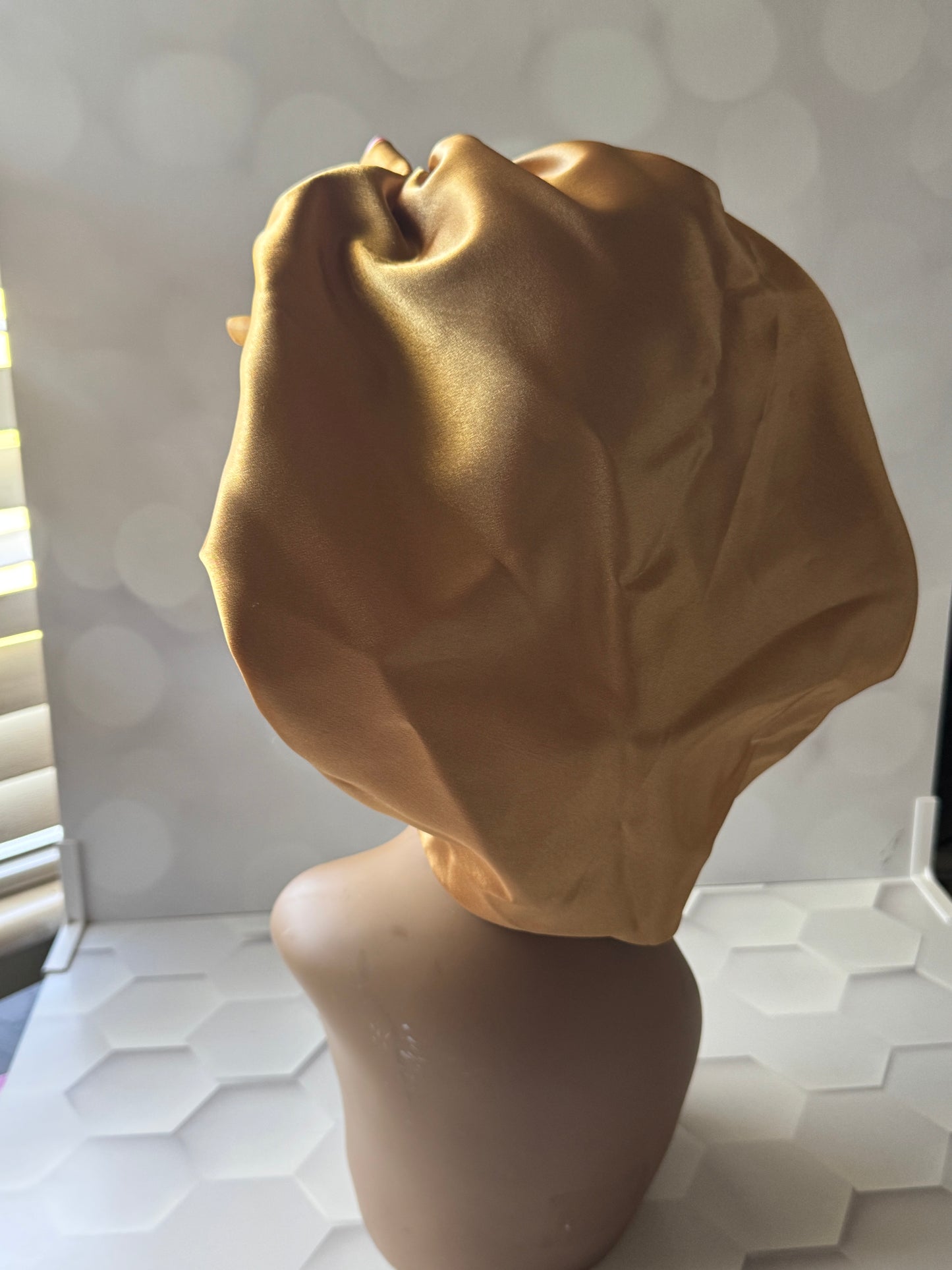 Pink / Gold Satin Bonnet