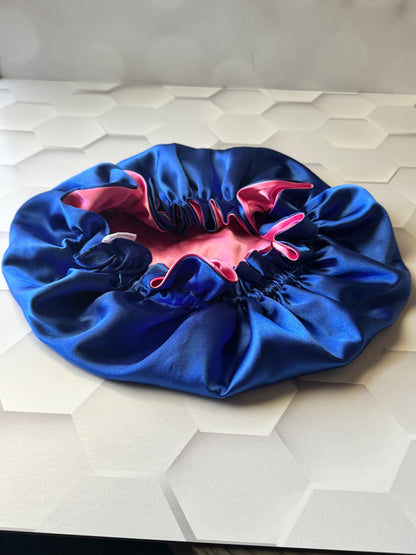 Pink/Blue Satin Bonnet -Regular